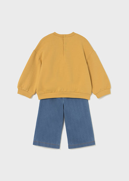 Infant Girl Printed Long Trouser Set