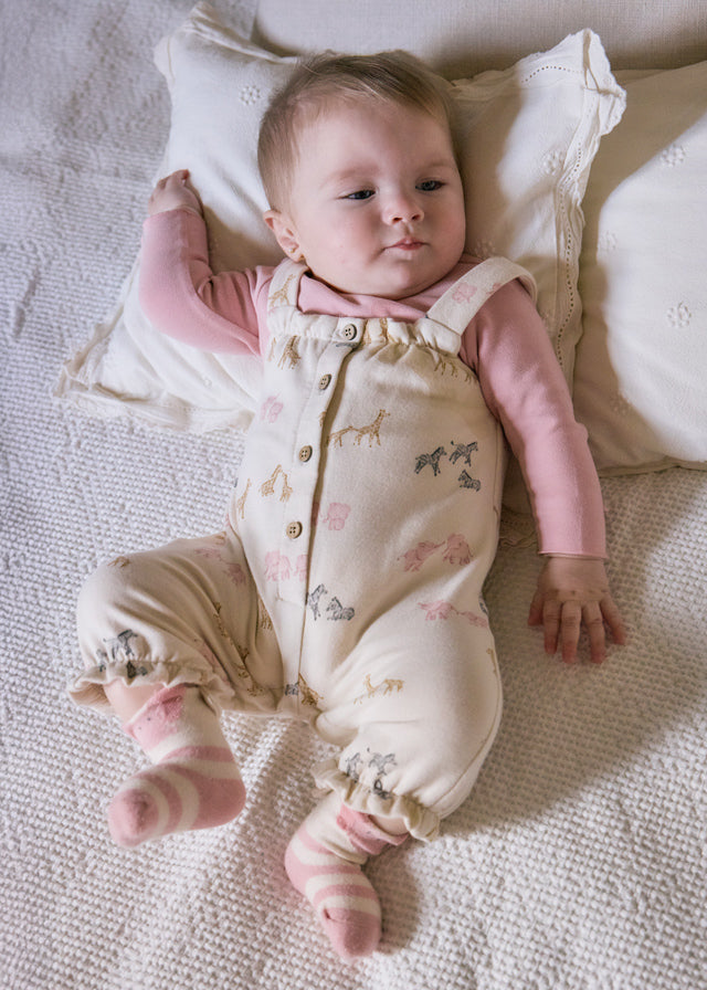 Newborn Printed Dungaree Set