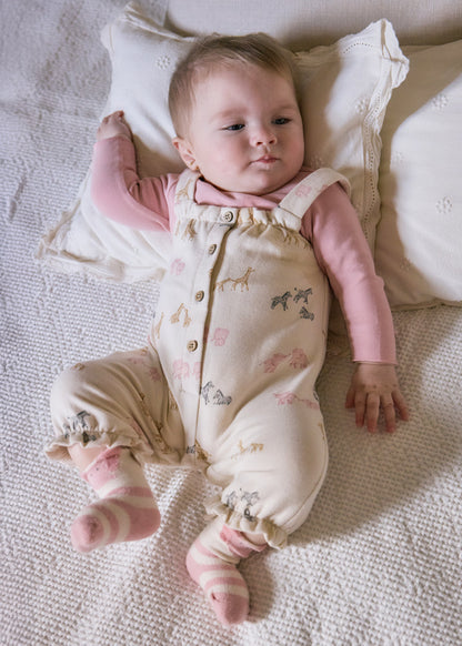 Newborn Printed Dungaree Set