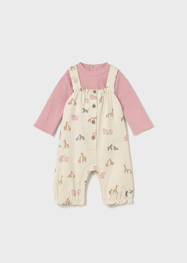 Newborn Printed Dungaree Set