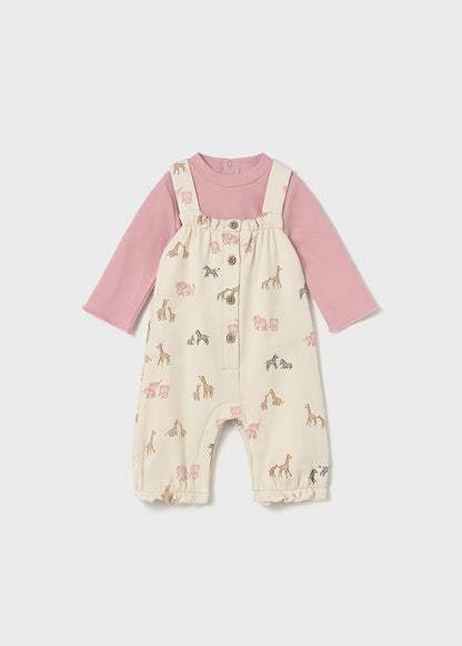 Newborn Printed Dungaree Set