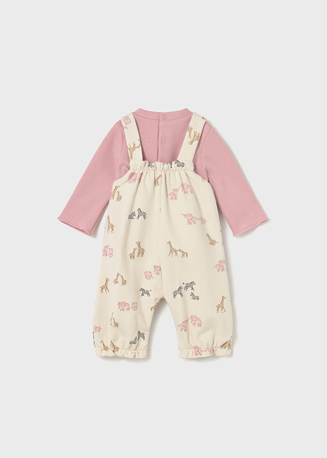 Newborn Printed Dungaree Set