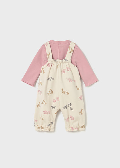 Newborn Printed Dungaree Set