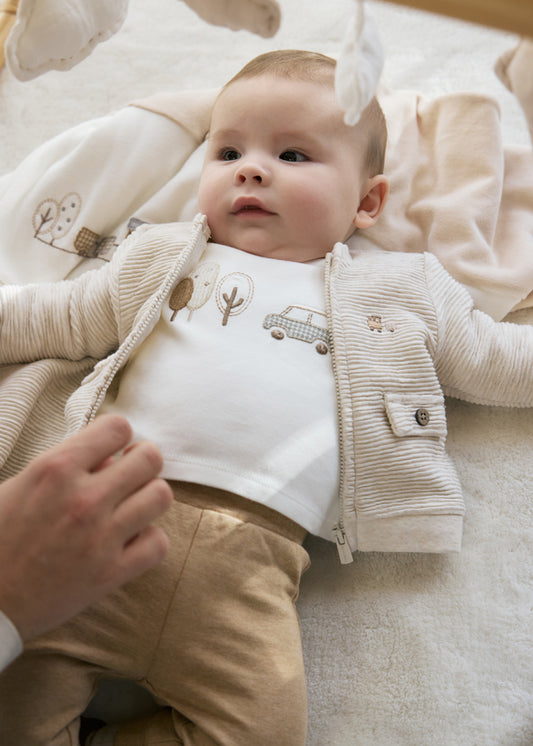 Newborn Boy 3Pc Toffee Tracksuit