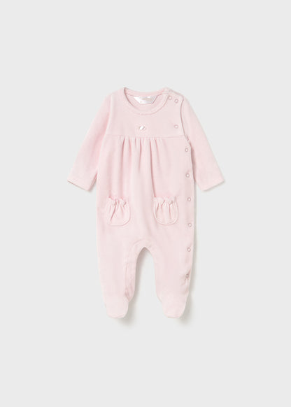 Newborn Girl 2-Piece Velour Onesie