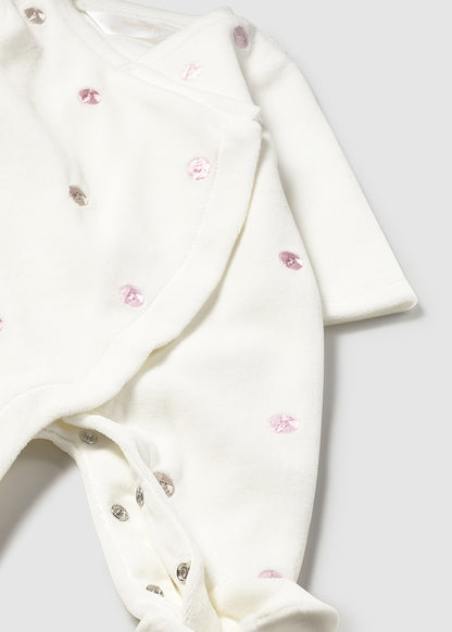 Newborn Girl 2-Piece Velour Onesie