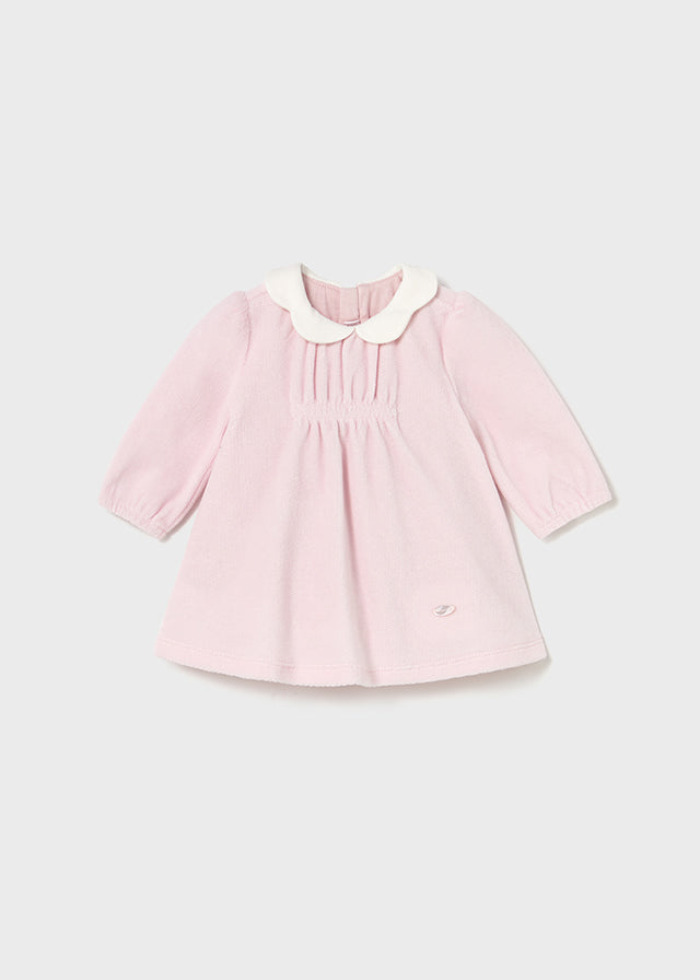 Newborn Girl Pink Velvet Dress