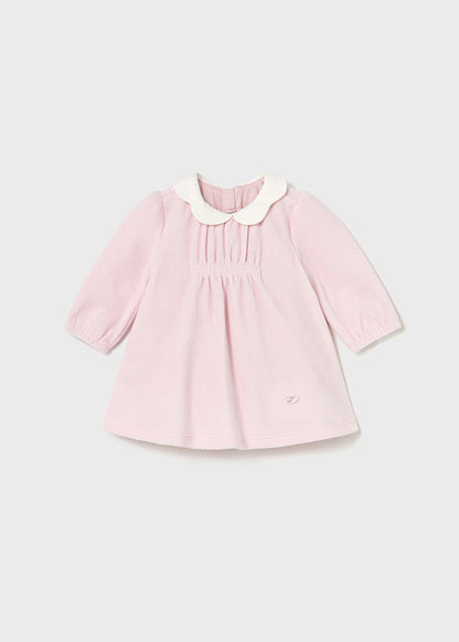 Newborn Girl Pink Velvet Dress