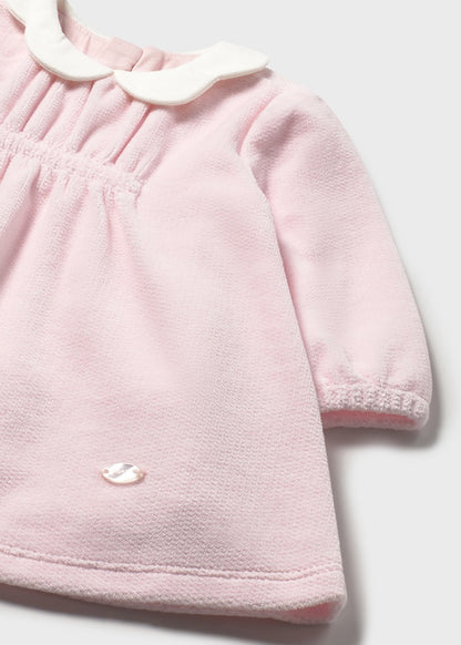 Newborn Girl Pink Velvet Dress