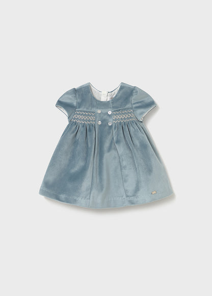 Newborn Girl S/s Velour Dress