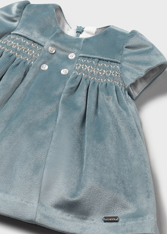 Newborn Girl S/s Velour Dress