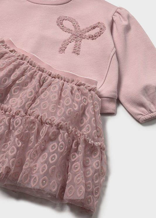 Infant Girl Pink Bow Skirt Set