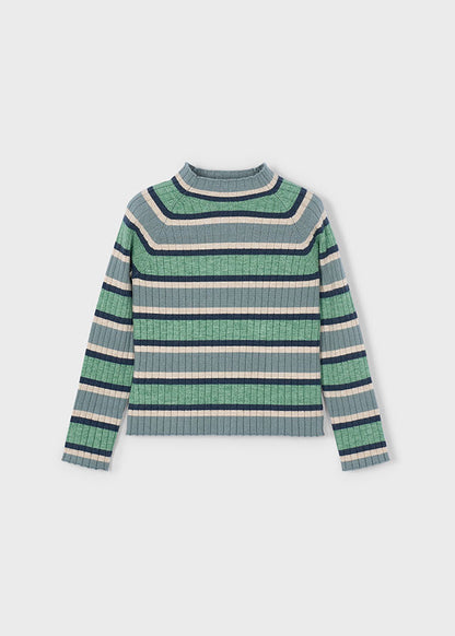 Girl Striped Rib Turtleneck
