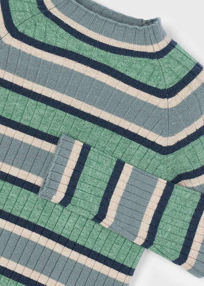 Girl Striped Rib Turtleneck