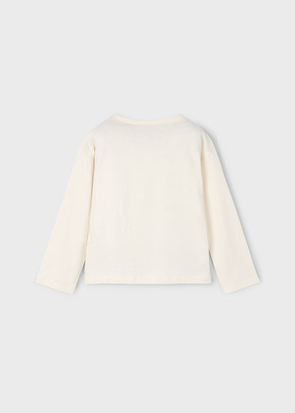 Girl Flower Patched L/s Shirt