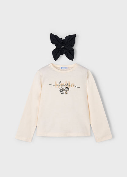 Girl Bow L/s Shirt & Scrunchy