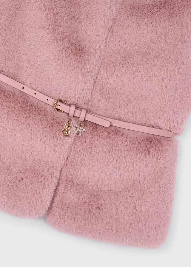 Girls Fur Vest w/ Belt