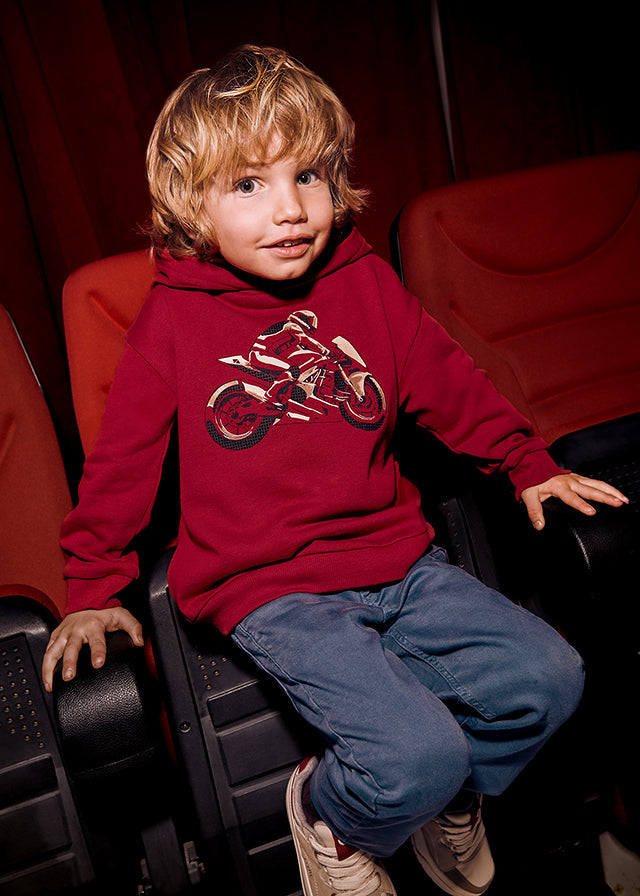 Boys Red Motor Hoodie