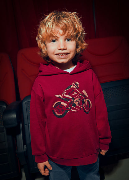 Boys Red Motor Hoodie