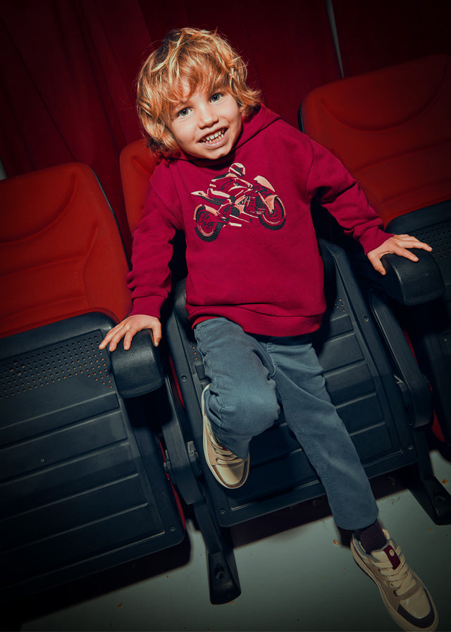 Boys Red Motor Hoodie