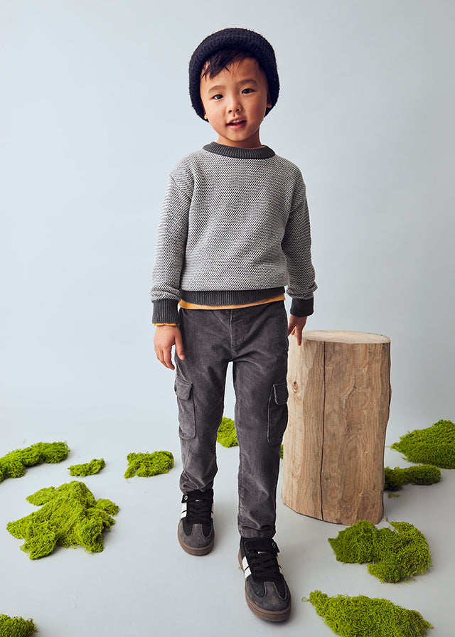 Boys Charcoal Knit Pants