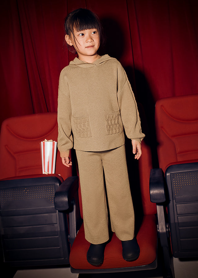 Girls Long Knit Trouser Set