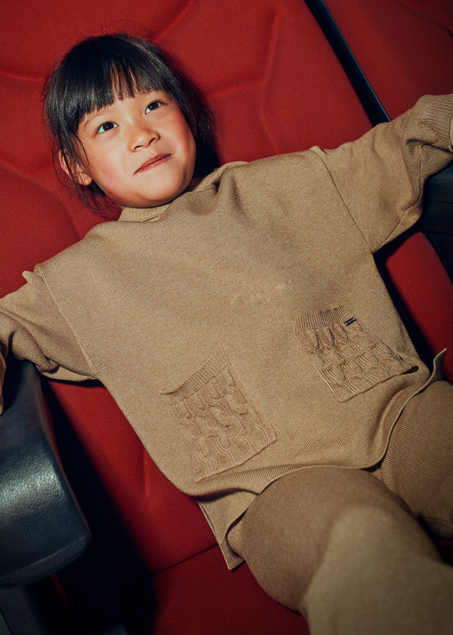 Girls Long Knit Trouser Set