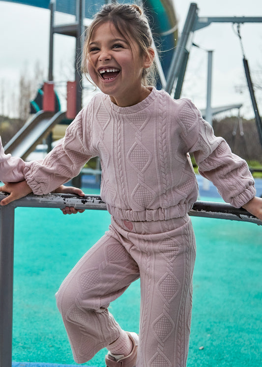 Girls Pink Padded Tracksuit