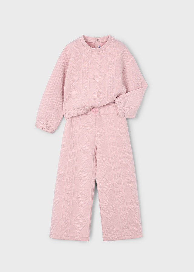 Girls Pink Padded Tracksuit
