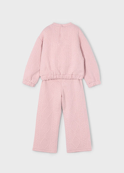 Girls Pink Padded Tracksuit