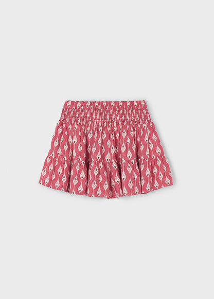 Girls Red Patterned Skirt