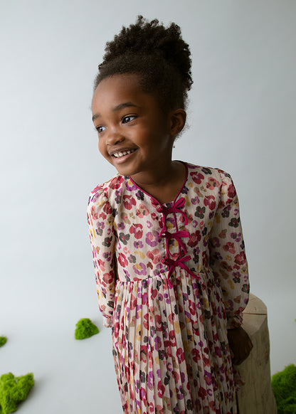 Girls Pleated printed Dress