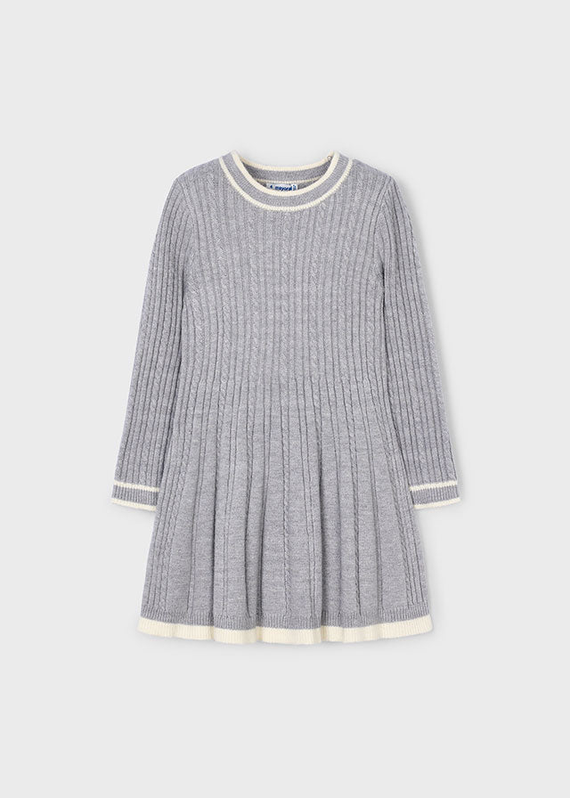Girls Silver Knit Dress