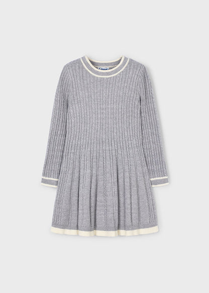 Girls Silver Knit Dress