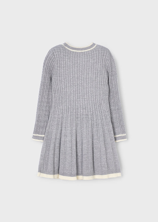 Girls Silver Knit Dress