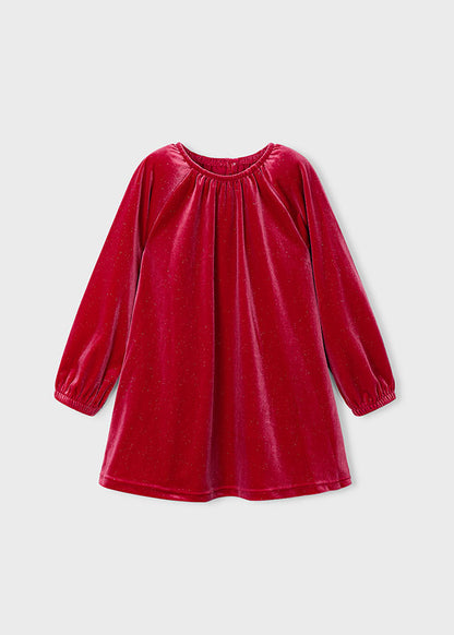 Girls Sparkly Velvet Dress