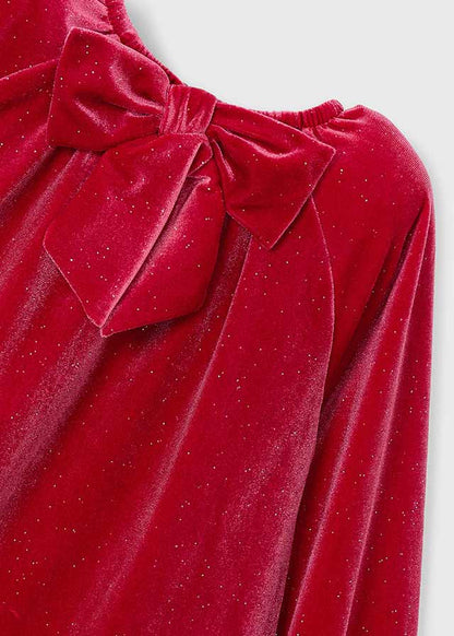 Girls Sparkly Velvet Dress