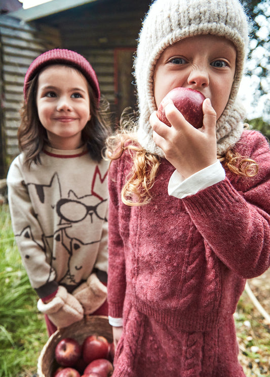 Girls Cherry Tricot Skirt Set