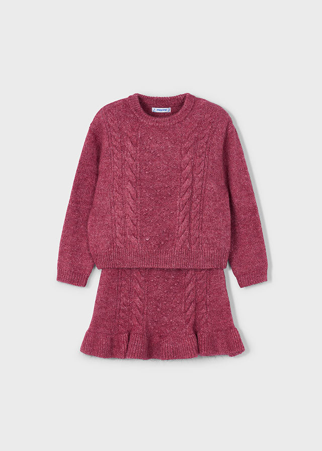 Girls Cherry Tricot Skirt Set