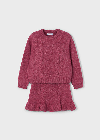 Girls Cherry Tricot Skirt Set