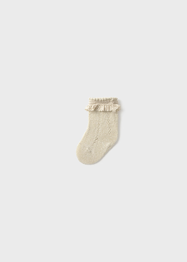 Newborn Knit Ruffle Socks