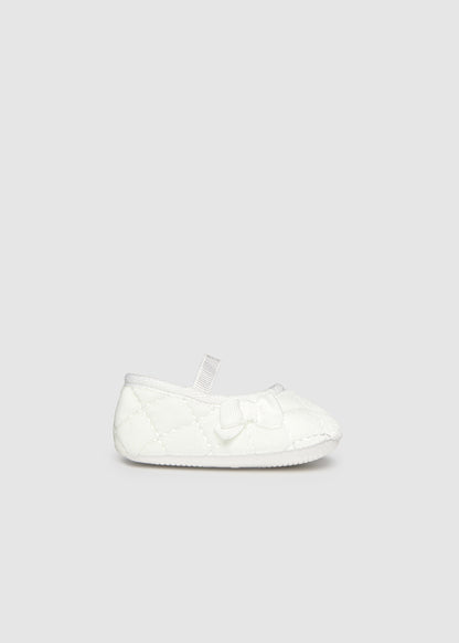 Newborn Girl Velvet White Shoes