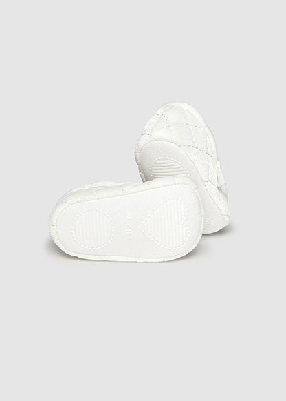 Newborn Girl Velvet White Shoes
