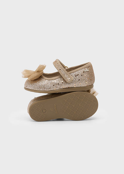 Girls Glitter Gold MaryJane Shoes