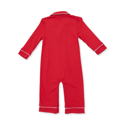 Ribbon Red L/s Coat Style Romper