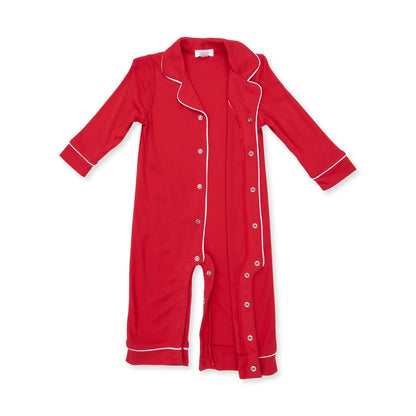 Ribbon Red L/s Coat Style Romper