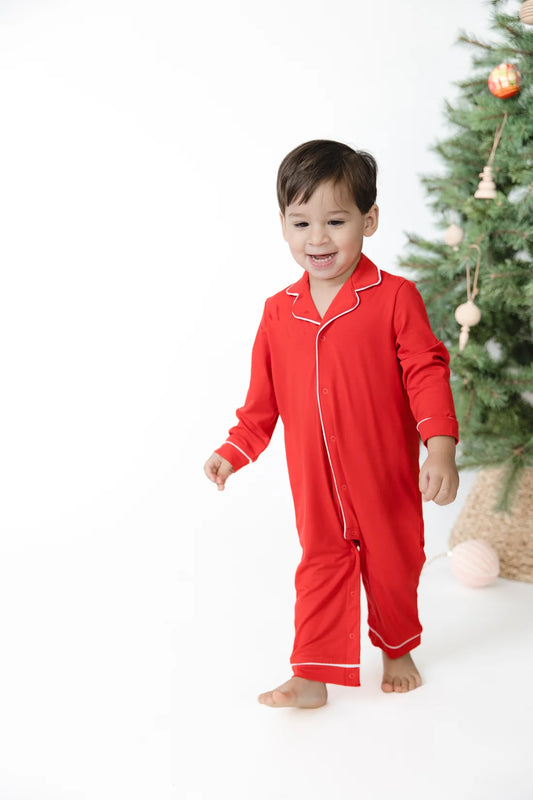 Ribbon Red L/s Coat Style Romper