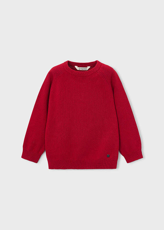 Boys Red Crew Neck Jumper