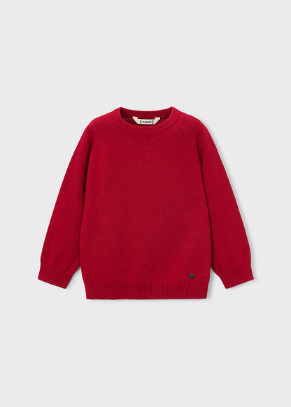 Boys Red Crew Neck Jumper