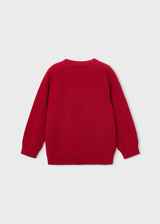 Boys Red Crew Neck Jumper